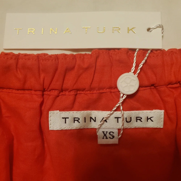 NWT Trina Turk Eyelet Lace Orange Mini Skirt Size XS - Picture 3 of 4